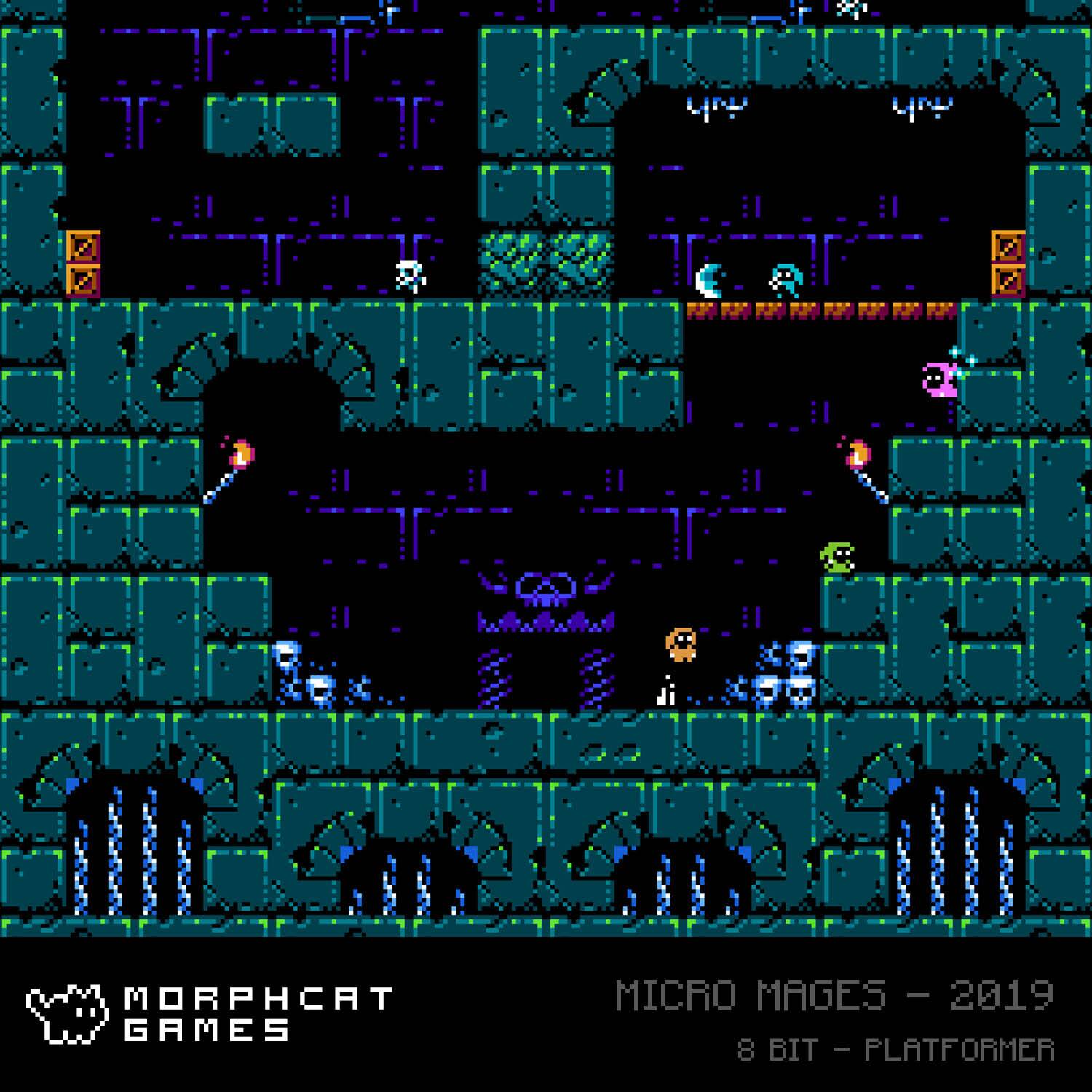 1 N ~ 11 A CY T .M $ iacm III MORPHCAT MICRO MAGES - 2019 - 2019 GAMES 8 BIT T - PLATFORMER