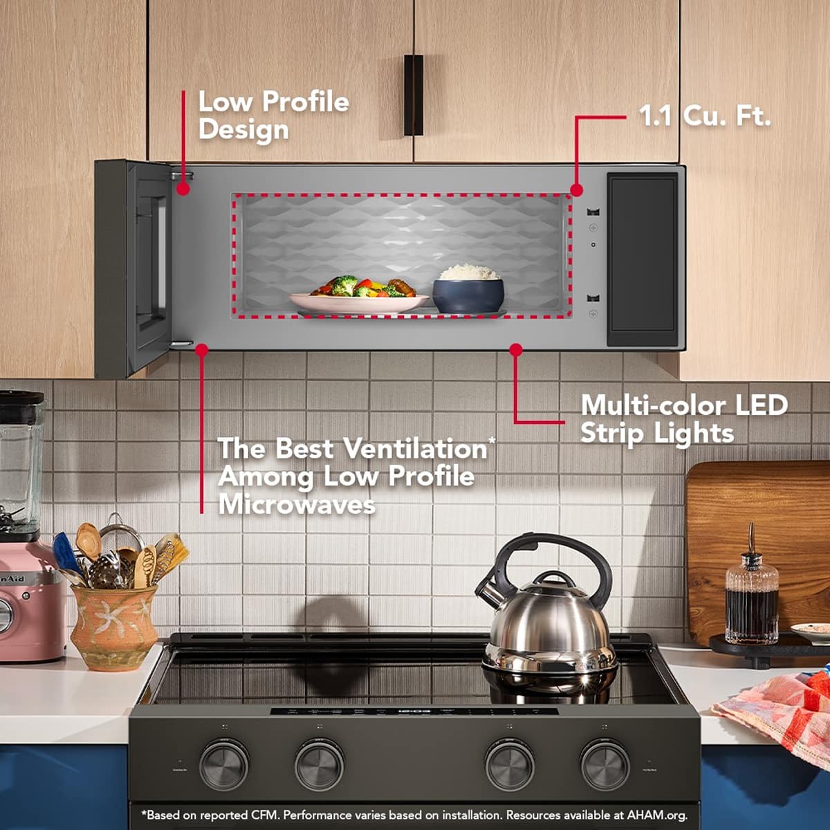 KitchenAid - 1.1 Cu. Ft. Smart Low Profile Microwave Hood Co