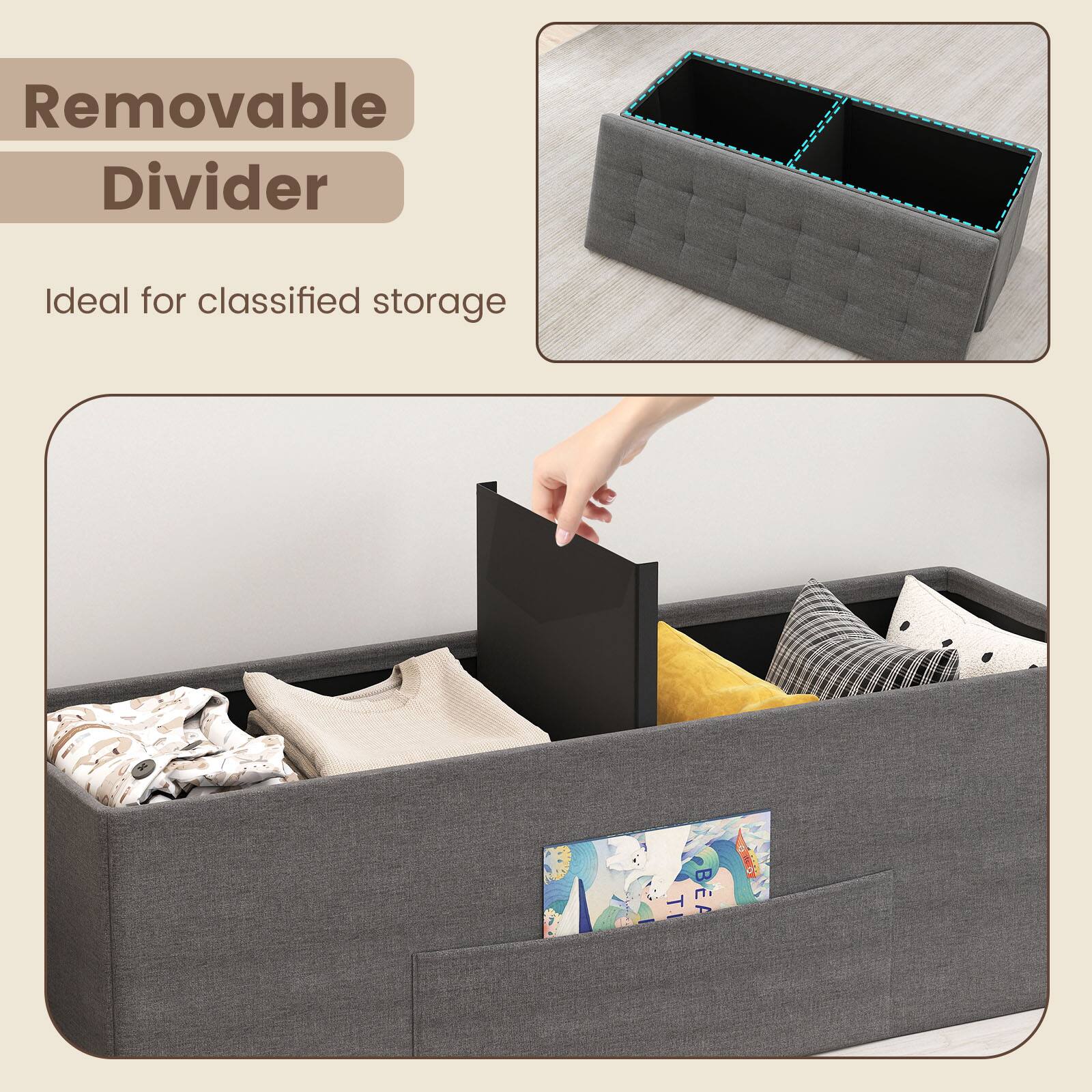 Removable Divider  
Ideal for classified storage