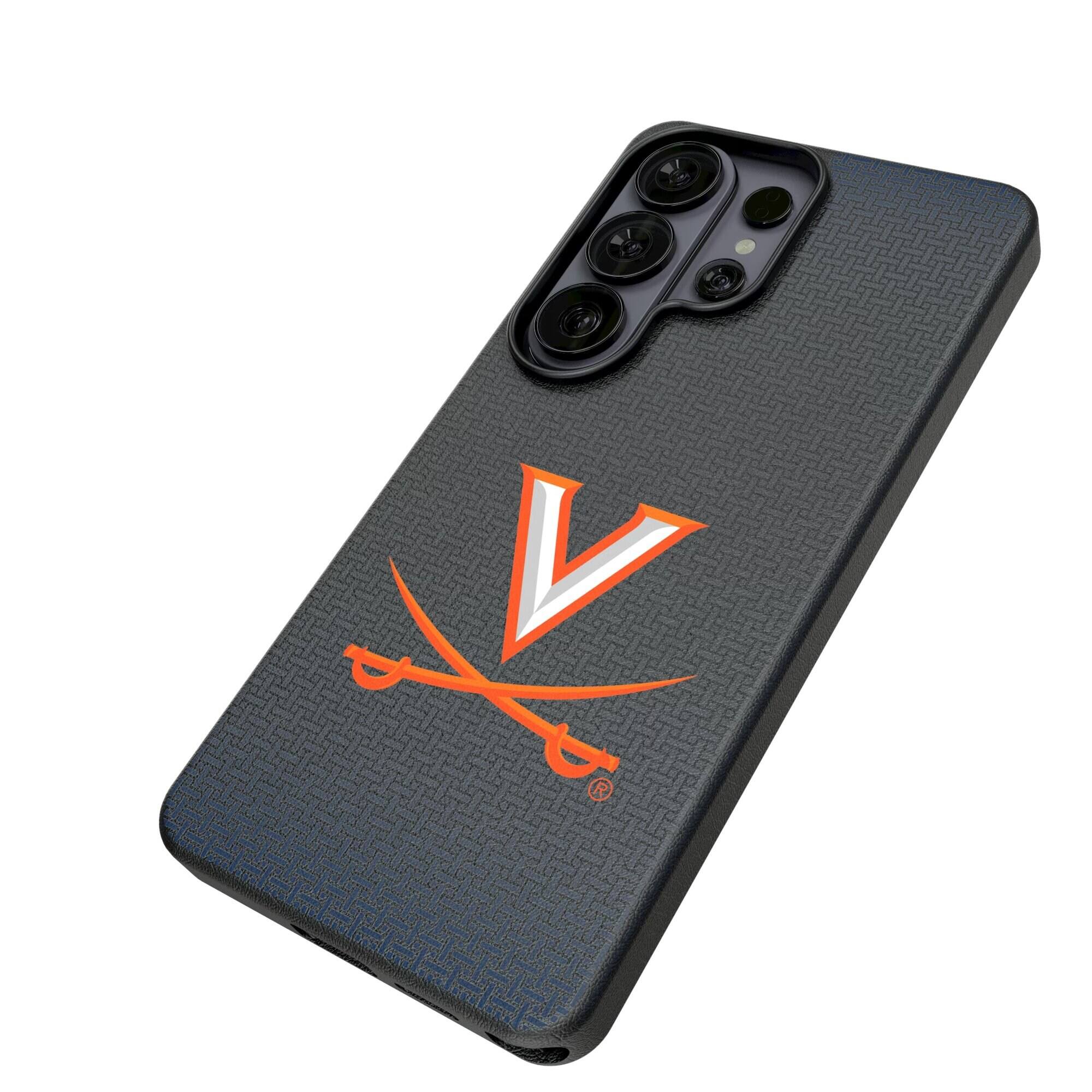 Alt View 1. Keyscaper - Virginia Cavaliers Linen Galaxy Magnetic Bump Case - S26 - Black.
