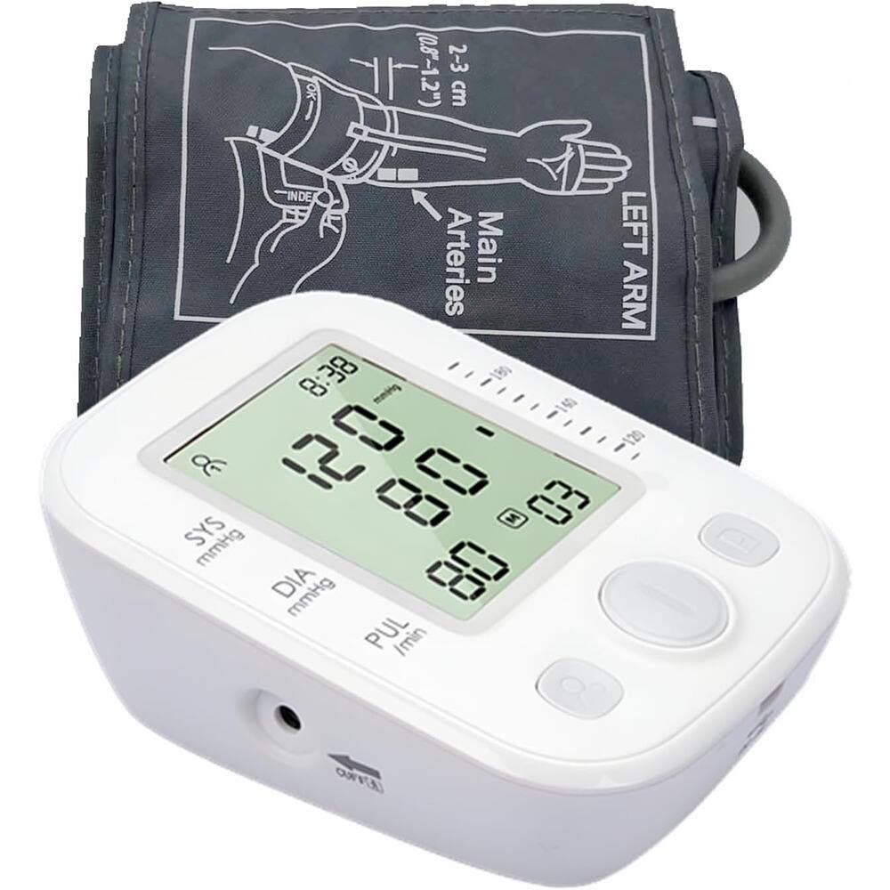 (0.8-1.2") 2~3 cm INDE Main LEFT Arteries ARM  
8:38  
SYS mmHg 120  
DIA mmHg 80  
PUL /min 63  
CUPFIA