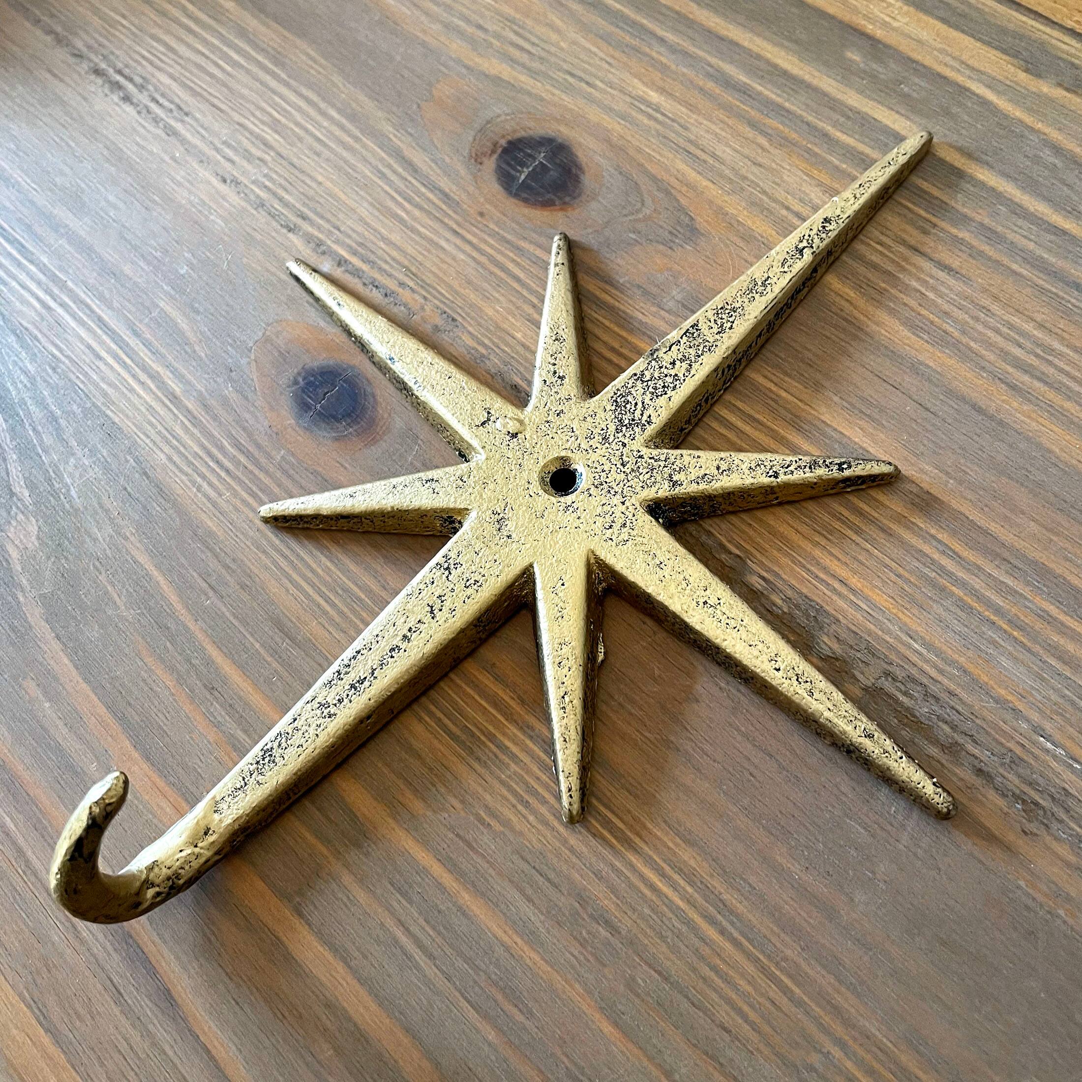 Alt View 4. Zeckos - Gold Atomic Starburst Hooks Set of 3 – Mid-Century Modern Decor - Gold.