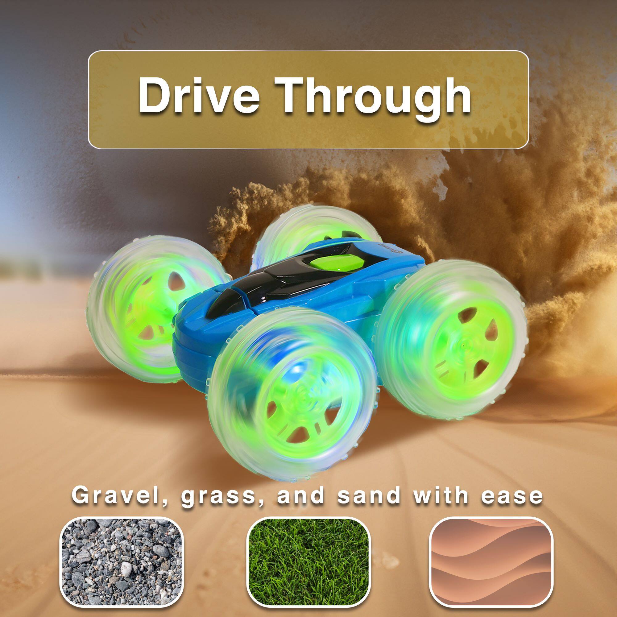 Drive Through
Gravel, grass, and sand with ease
