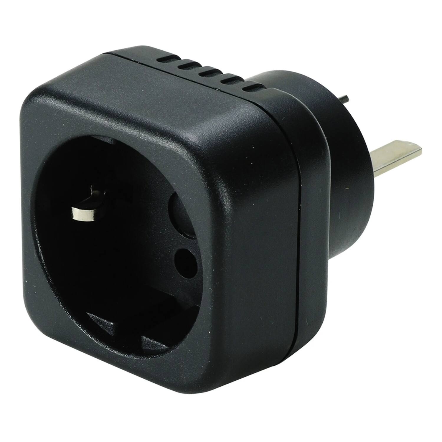 Back. Home Collection - 2 Pack  2 Pin to 3 Pin Travel Power Converter Adapter Plug - Black.