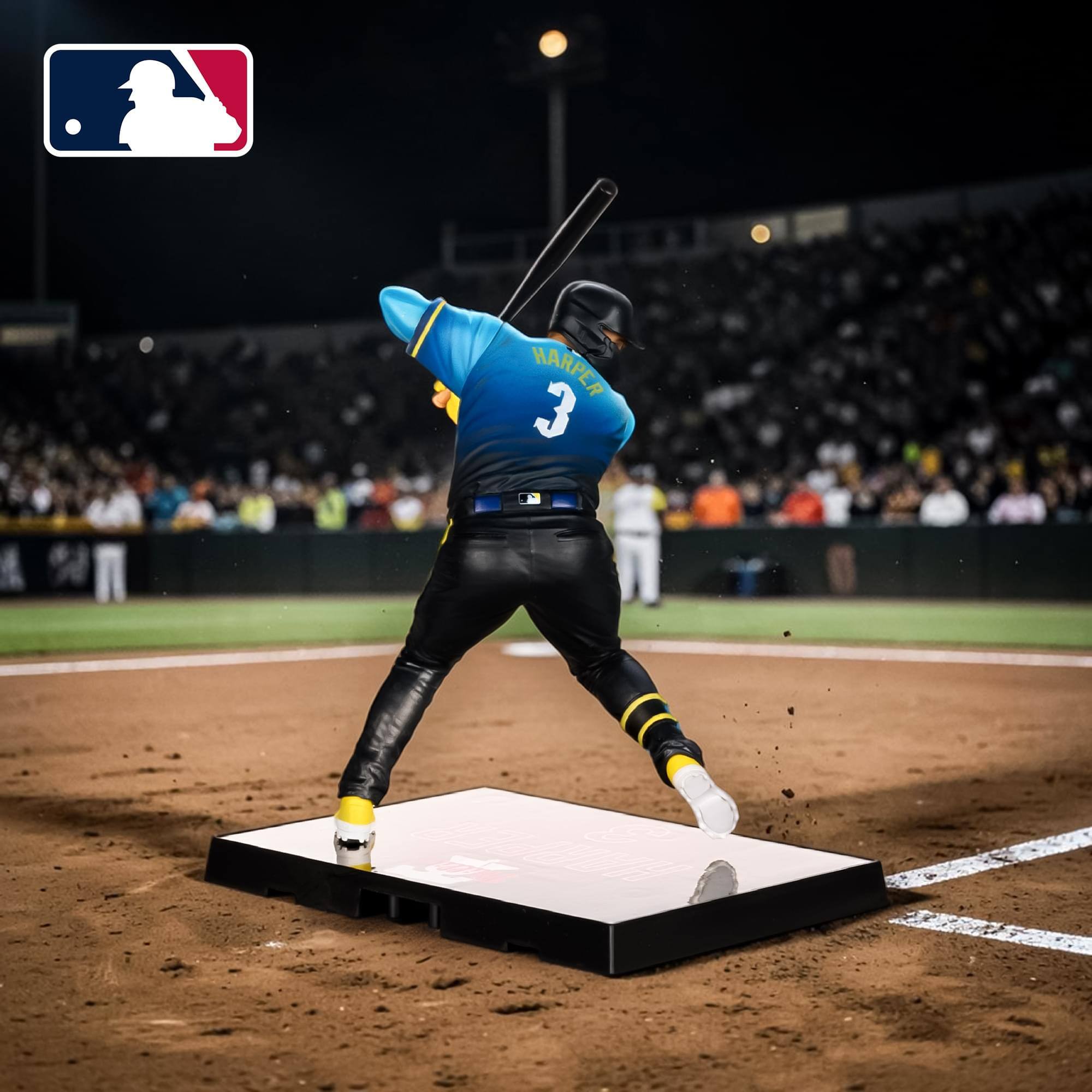 Alt View 4. McFarlane Toys - Philadelphia Phillies MLB 7-Inch Figure | Bryce Harper (City Connect Jersey) - Blue.