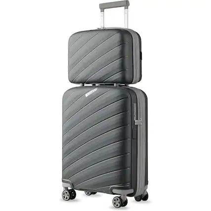Front. LUGGEX - LUGGEX 20"/14" Carry on Luggage, Lightweight Suitcase 2 Piece with Spinner Wheels - LX-EX - Grey.