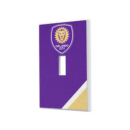 Keyscaper - Orlando City SC Diagonal Stripe Design Single Toggle Lightswitch Plate - Multicolor