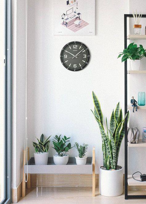 Angle. Seiko - Seiko 14" Shi Dial Wall Clock - Black - Black.