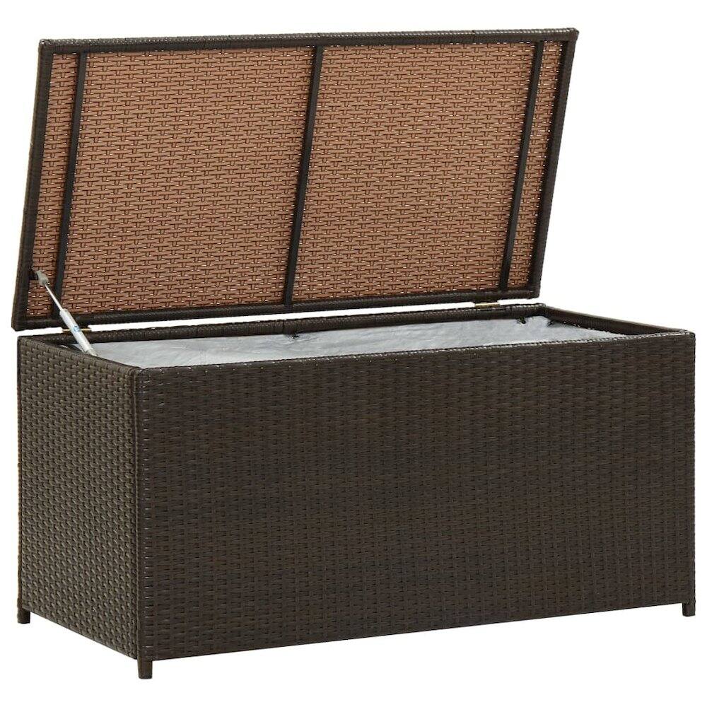 vidaXL - Outdoor Storage Box Polyethylene rattan, Powder-coated steel - Brown price history on PriceWatchPro