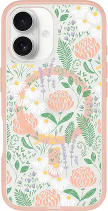 OtterBox - iPhone 16 Symmetry Series Case with MagSafe - Solid Plastic Cover - Peachy Bloom
