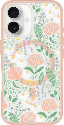 Front. OtterBox - iPhone 16 Symmetry Series Case with MagSafe - Solid Plastic Cover - Peachy Bloom.