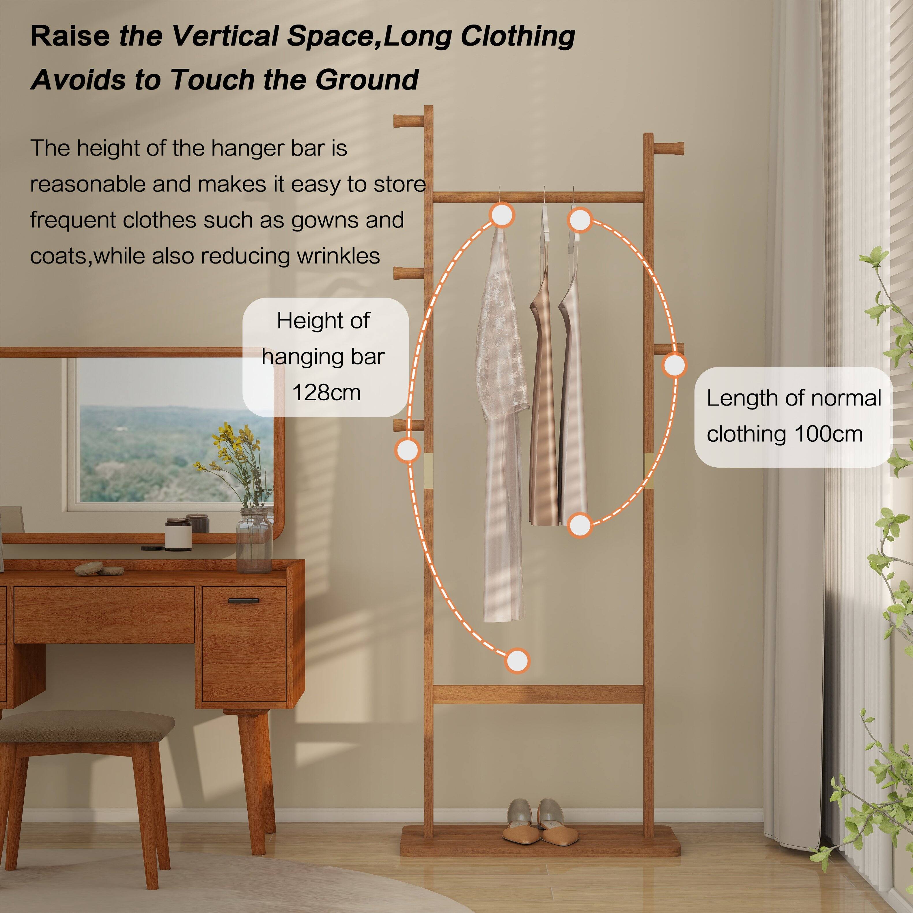 Raise the Vertical Space, Long Clothing Avoids to Touch the Ground

The height of the hanger bar is reasonable and makes it easy to store frequent clothes such as gowns and coats, while also reducing wrinkles

Height of hanging bar 128cm

Length of normal clothing 100cm