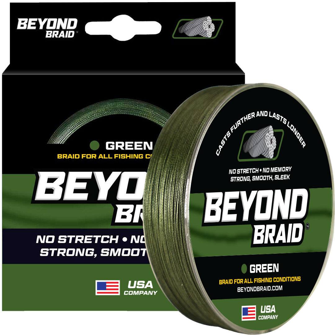Beyond Braid - Multi Purpose Braided Fishing Line - Abrasion Resistant No Stretch - Super Strong - Bahama Blue 20lb 300 Yards - Green