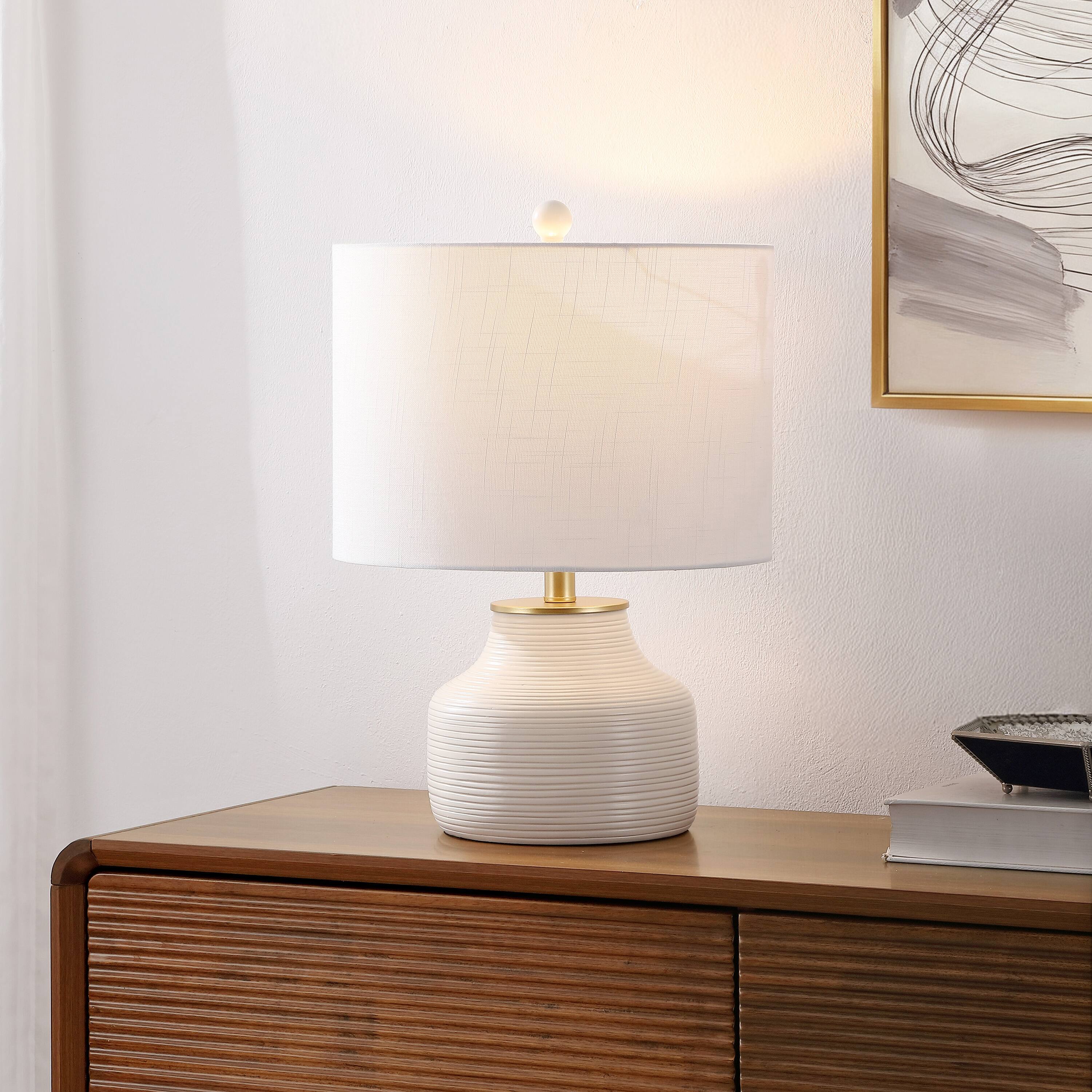 Jonathan Y Malone 20 in. Modern Transitional Ribbed Tapered Ginger Jar ...
