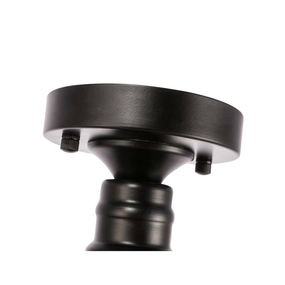 Alt View 2. Living District - Lyle 1 light Black and frosted white glass Flush mount - Black And Frosted White Glass.