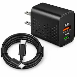 Qixxronics - Super Fast USB-C Charger 35W, 3FT Type-C Cable for Samsung Galaxy S26 S25 S24 S23 S22 S21, Z Fold / Z Flip 3 4 5 6 7 - Black