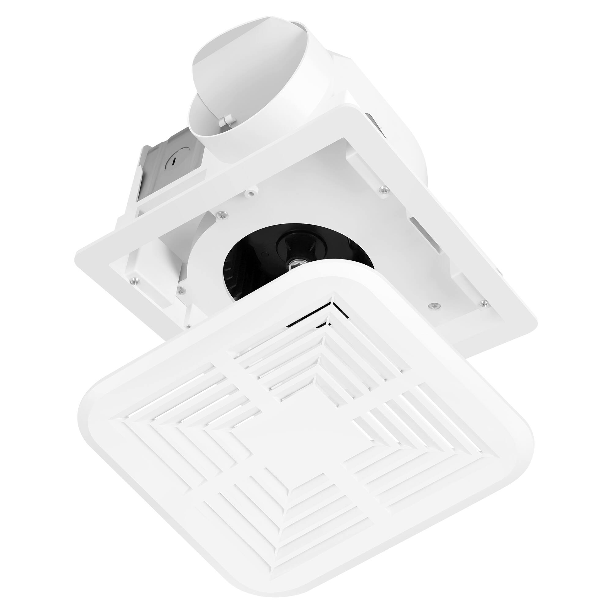 Alt View 5. Breezary - Bathroom Exhaust Fan 80 CFM Ultra Quiet 43dB Recessed Mount, 4 Inch Duct Compatible for 105-110 sq. ft. Bathrooms.