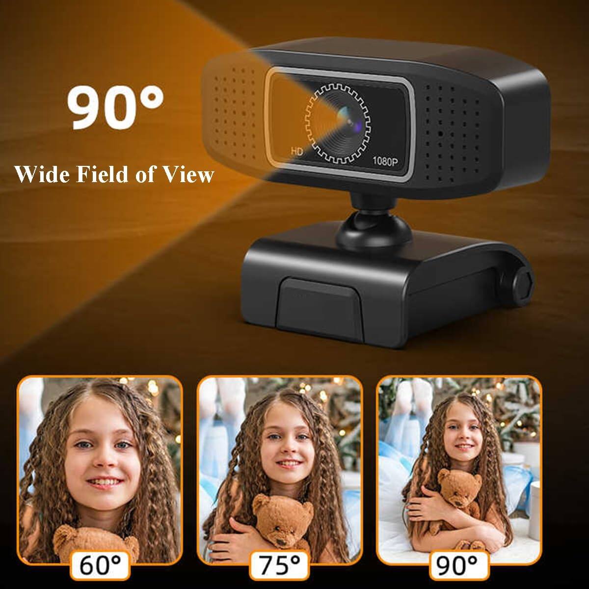 90° Wide Field of View  
HD 1080P  
60°  
75°  
90°