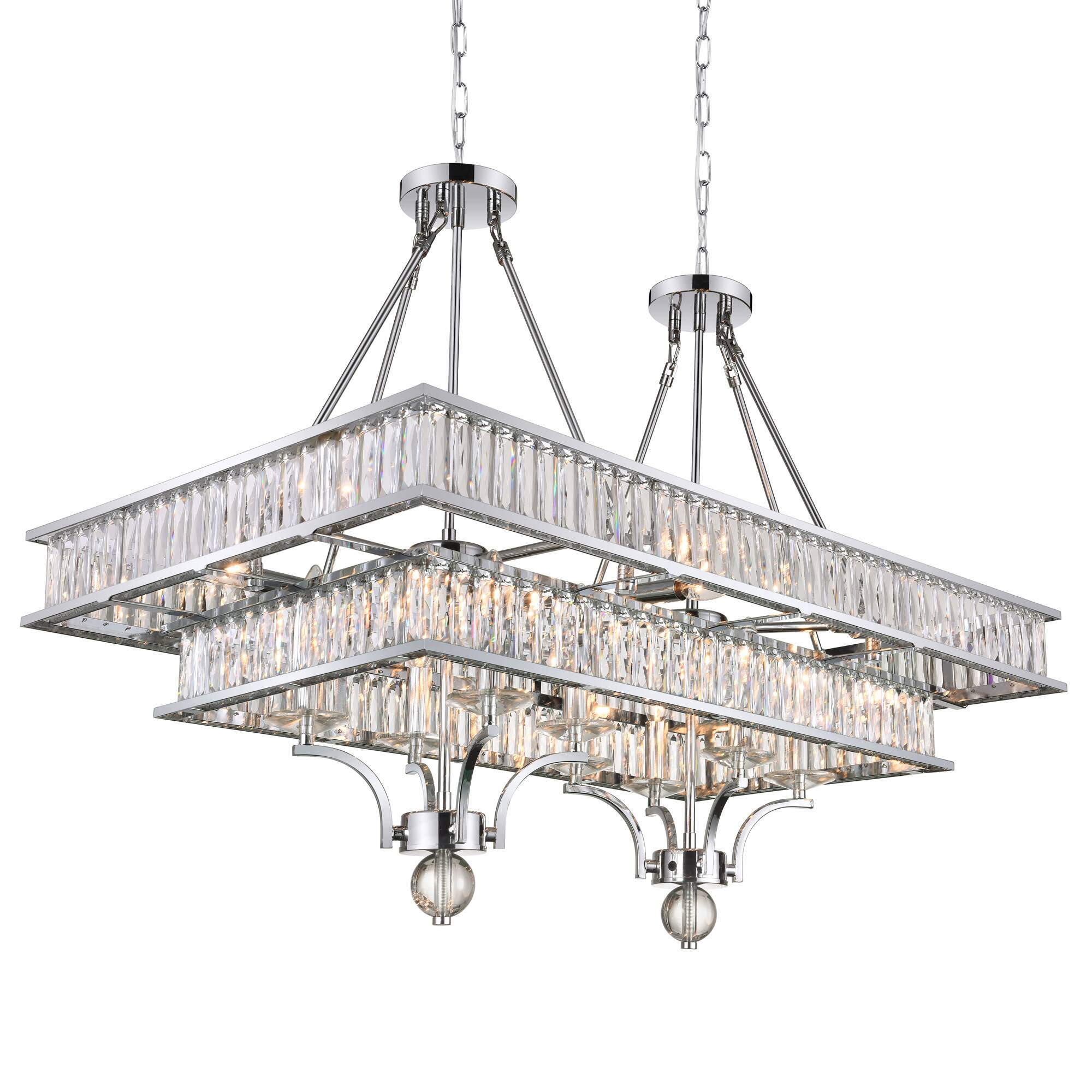 Angle. CWI Lighting - Shalia 16 Light Island Chandelier With Chrome Finish - Chrome.