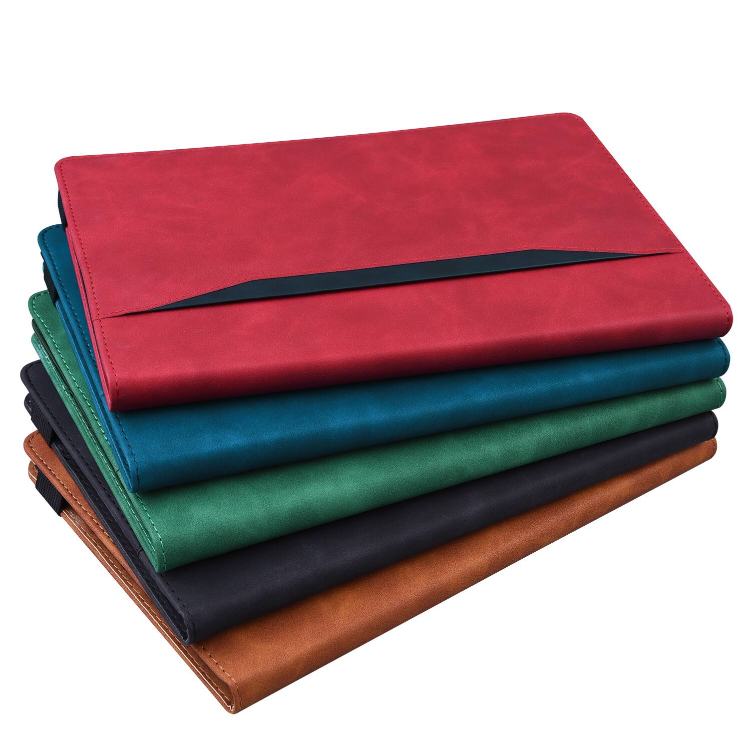 Alt View 2. Dteck - for iPad Air 13 Inch Case M4 2026 / M3 2025 / M2 2024, Matte PU Leather Folio Stand Cover with Credit Card Slots - Red.