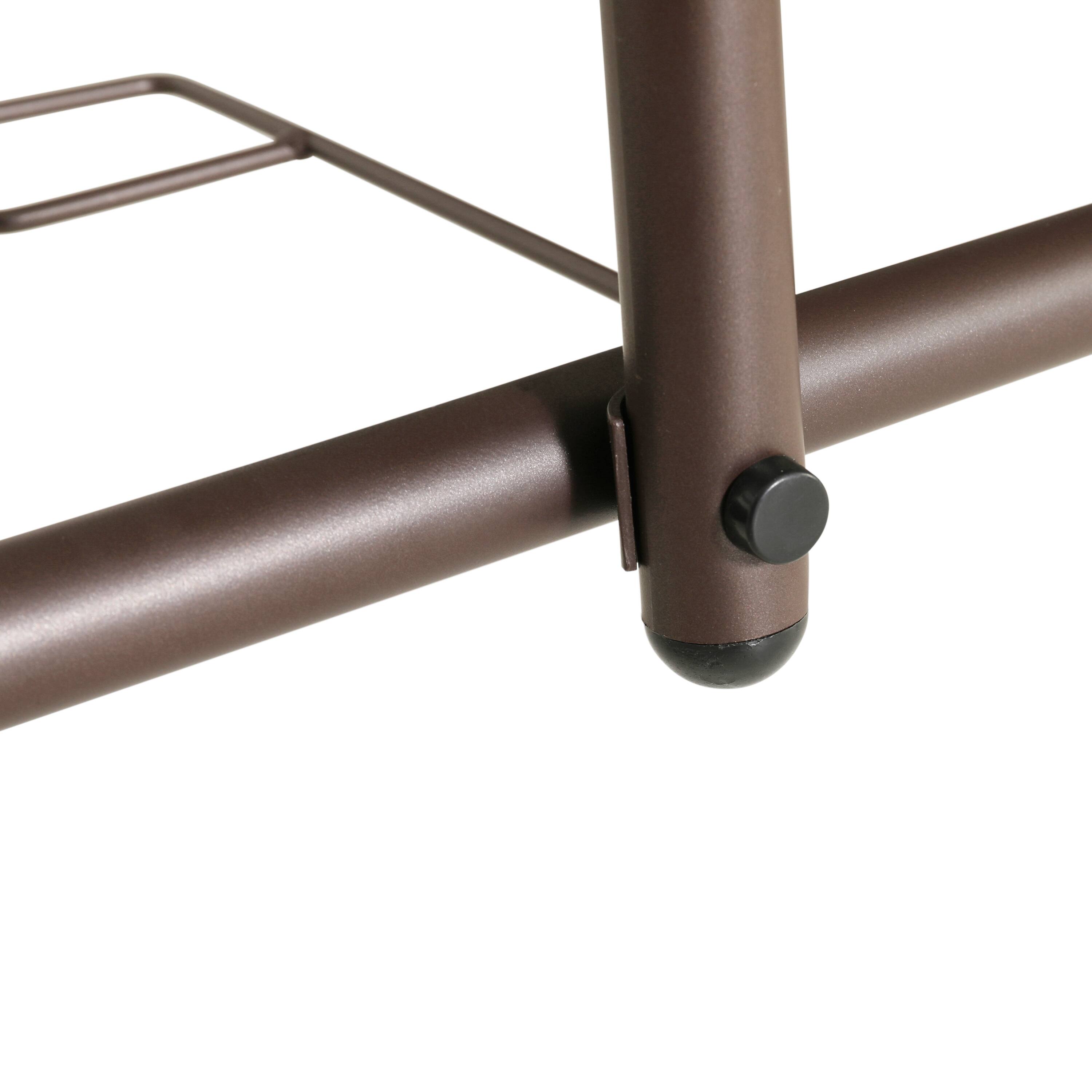 Alt View 8. Emma + Oliver - 31.5" x 55" Rectangular Tempered Glass Metal Table with Umbrella Hole - Clear Top/Bronze Frame.