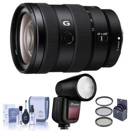 Bundle - Sony - E 16-55mm f/2.8 G Lens, with Flashpoint Zoom Li-on X R2 TTL On-Camera Round Flash Speedlight, 67mm Filter