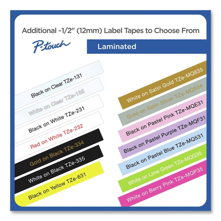 Removable Racking Labeling Brother P Touch TZE731CS 0.47 in. x 26.2 ft. TZe Laminated Removable ...