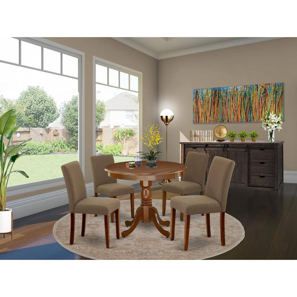 Left. East West Furniture - Dining Room Set Mahogany - Brown.