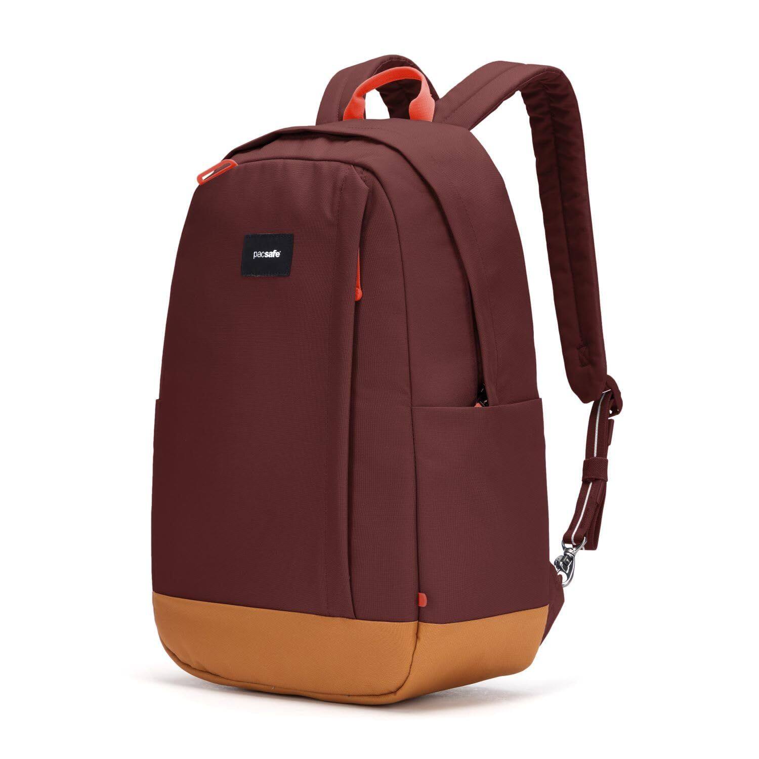 Left. Pacsafe - GO 25L Backpack, Garnet Red - Garnet Red.