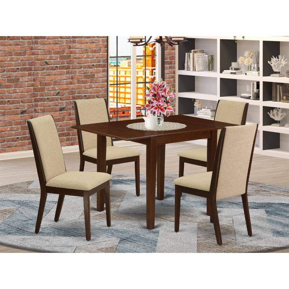Angle. East West Furniture - Dining Room Set Mahogany - Brown.