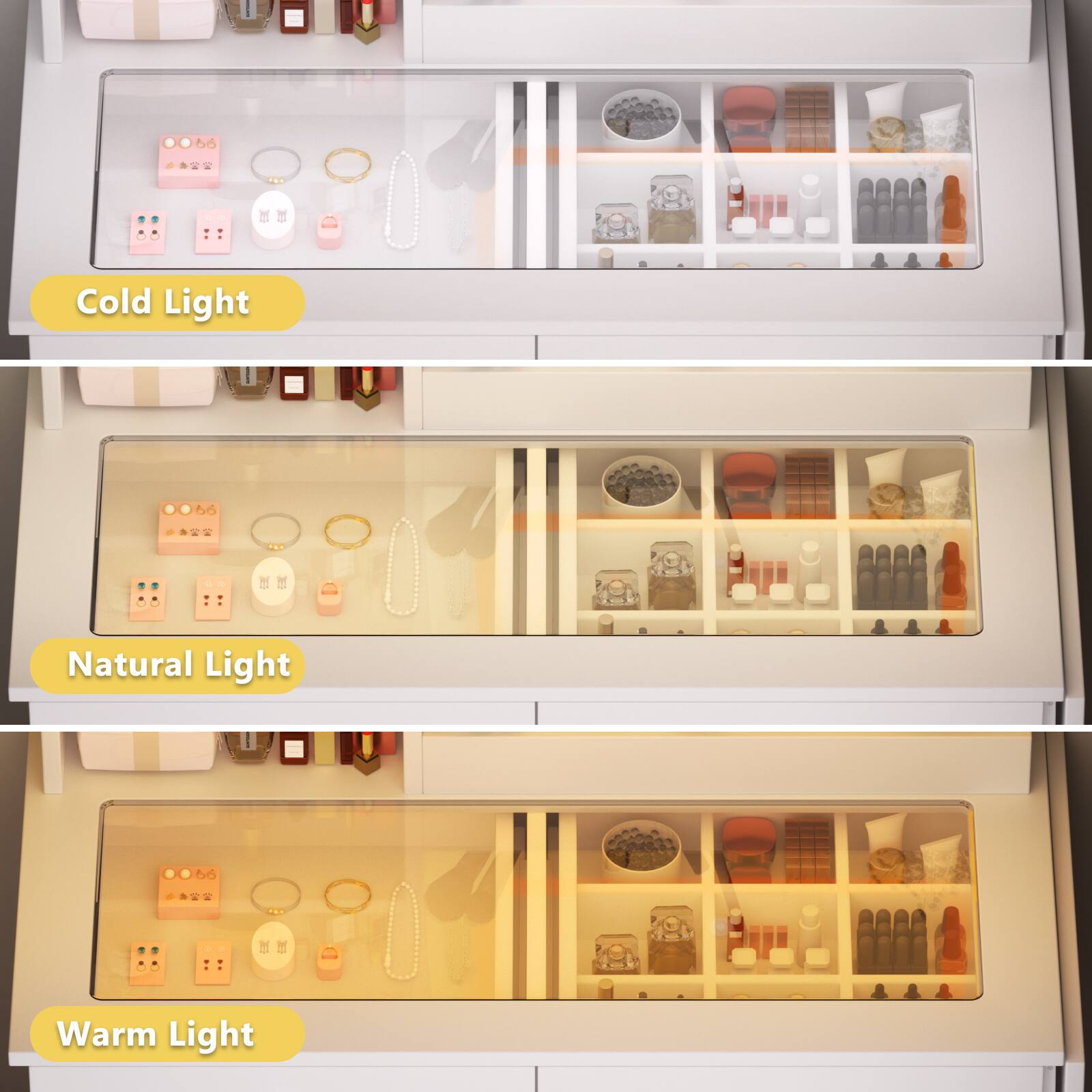 Cold Light  
Natural Light  
Warm Light