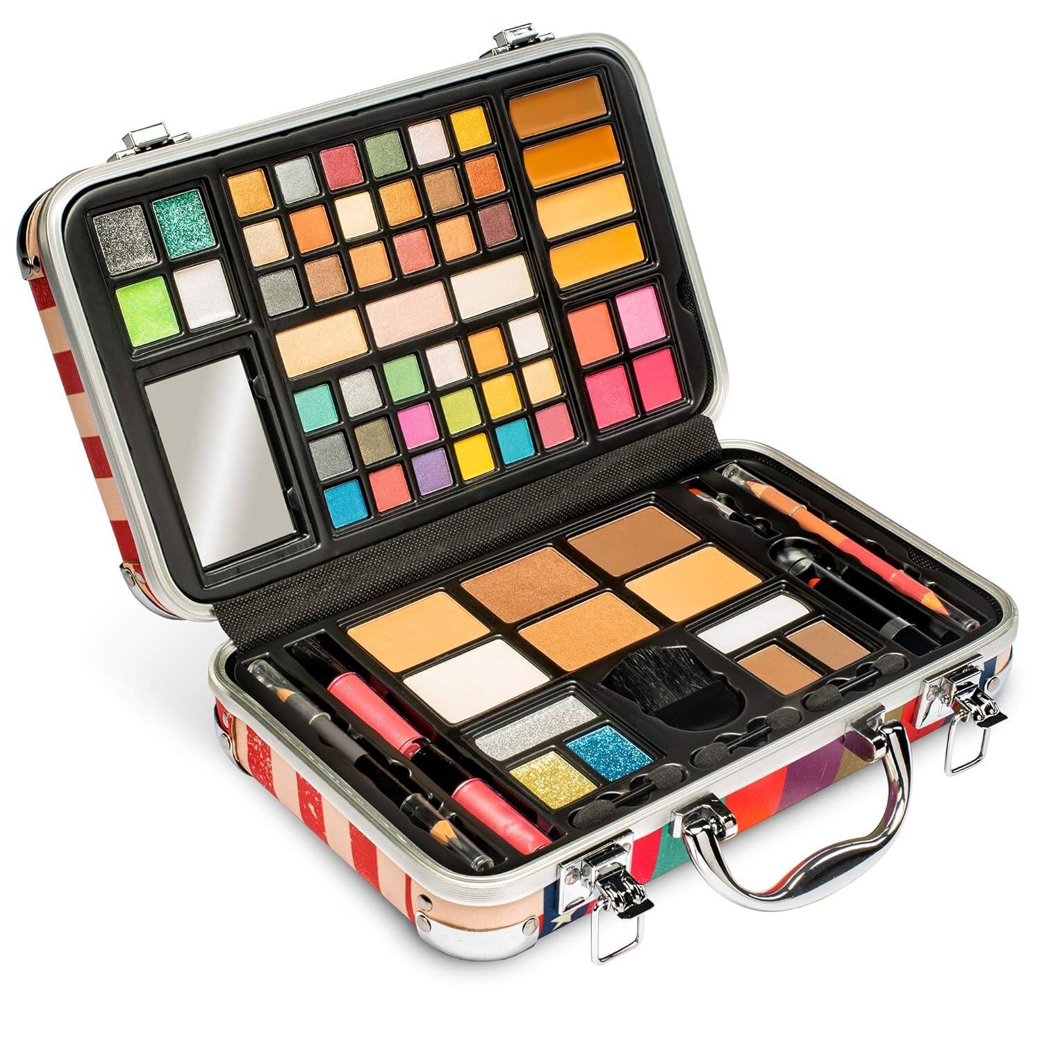 Alt View 7. Vokai - Makeup Kit Set, 74-Piece Makeup Set with Case and Carrying Handle (New York Case) - New York Case.