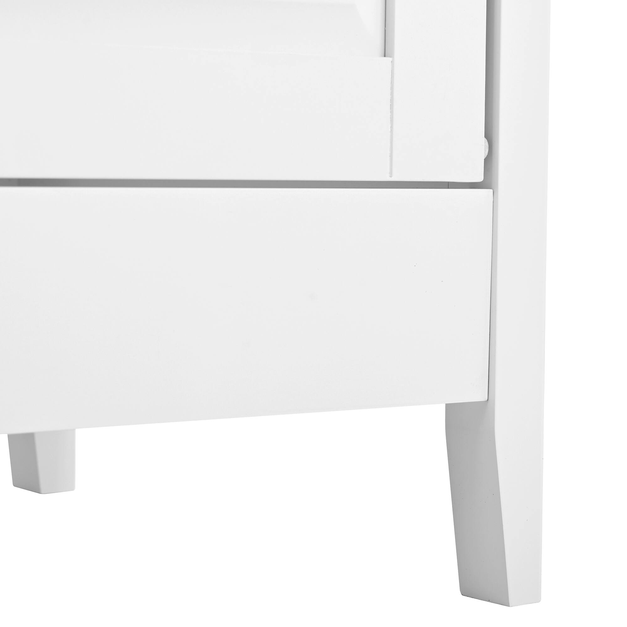 Alt View 4. GOODSILO - 6 Drawer Dresser - Wide Storage Chest for Bedroom, Hallway, Entryway - Ivory White,White+Red.