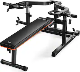 FED Fitness - WB18 3-Grip U-Handles Chest Press Machine,1250LBS Bench Press Machine with Independent Converging Arms for home gym - Black/Orange