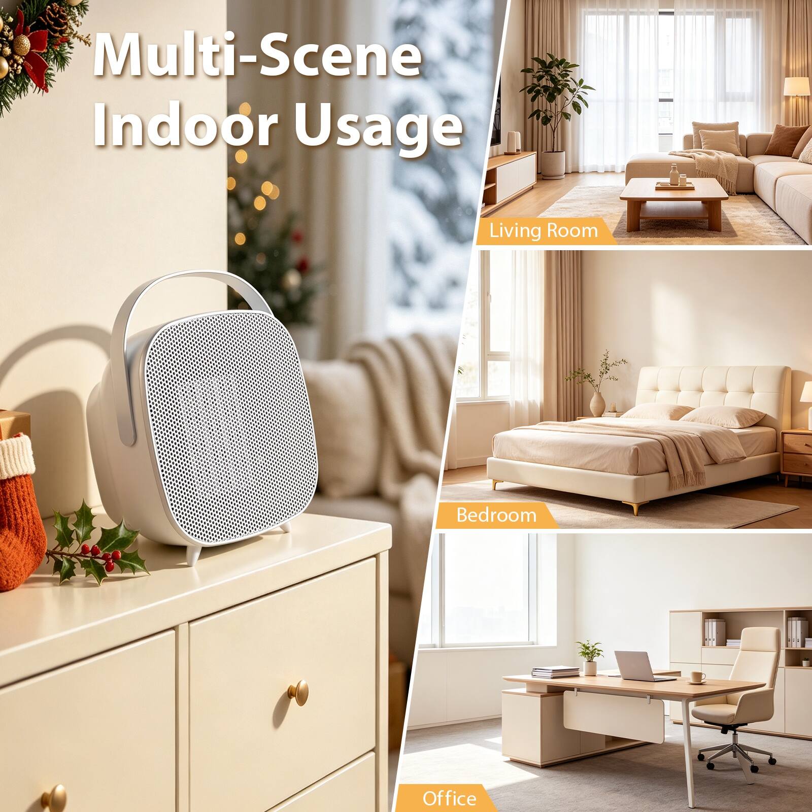 Multi-Scene Indoor Usage
- Living Room
- Bedroom
- Office