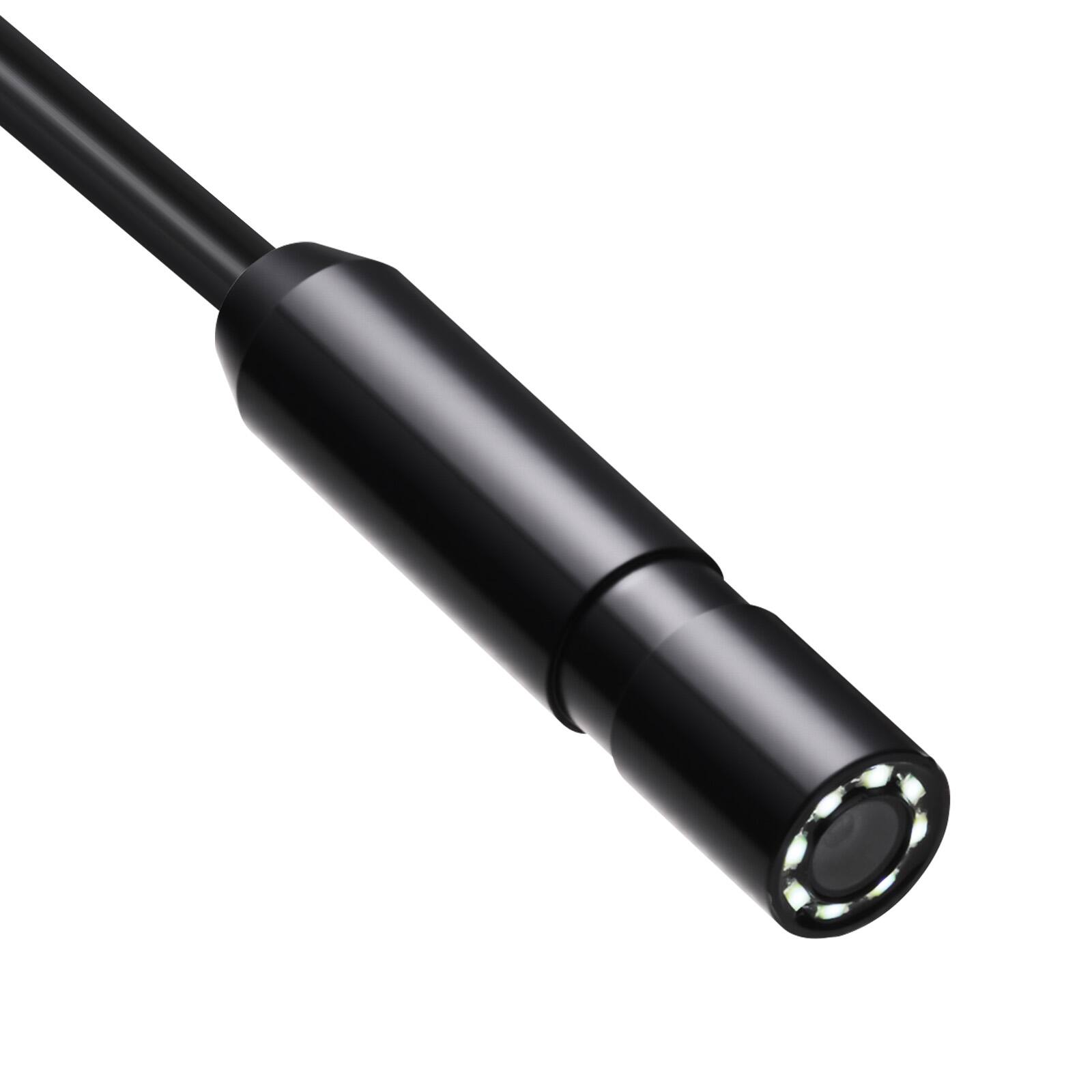 Alt View 5. VEVOR - Endoscope Camera with Light, 1920P HD Borescope for Android & IOS, 8 LED Lights Inspection Camera with 16.4FT Semi-Rigid - Black.