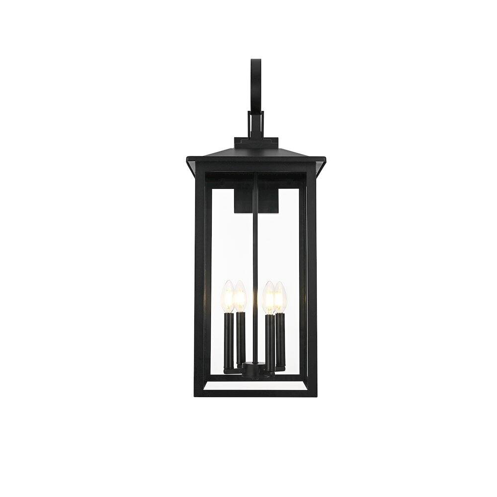 Back. Elegant Lighting - Carisle 12 Inch Outdoor Wall Sconce In Black - Black.
