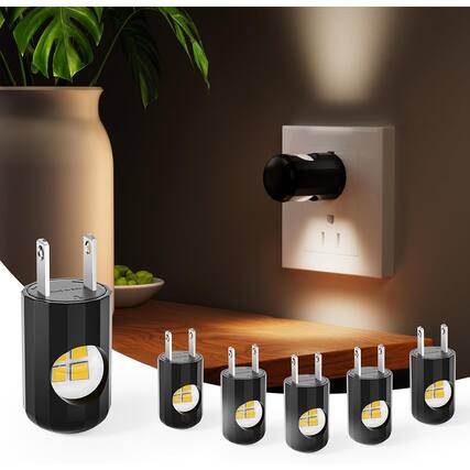 Front. RTMB - 6-Pack LED Night Lights, Soft White 3000K, Plug-In Sensor.