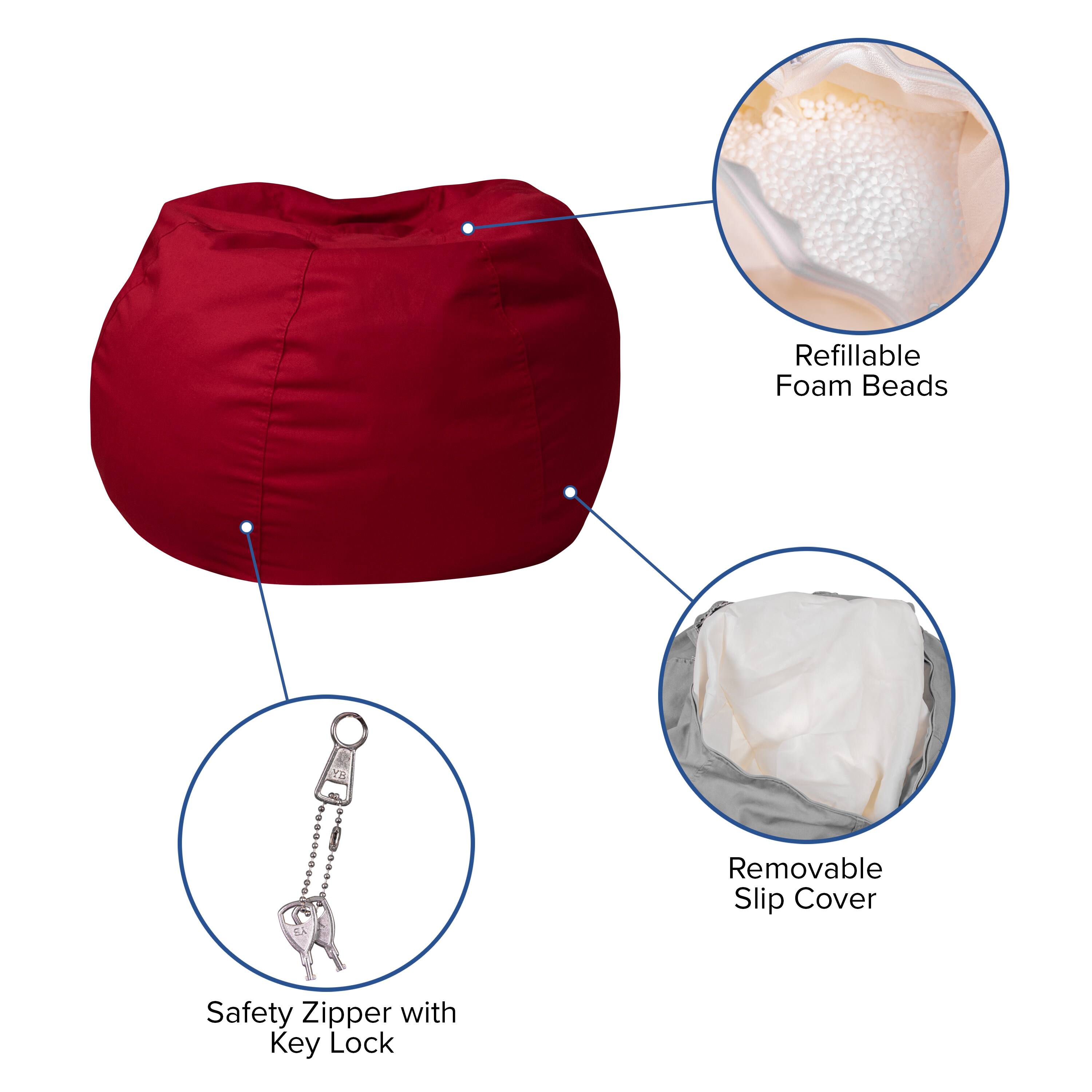 Alt View 12. Alamont Home - Small Bean Bag Chair for Kids and Teens - Red.
