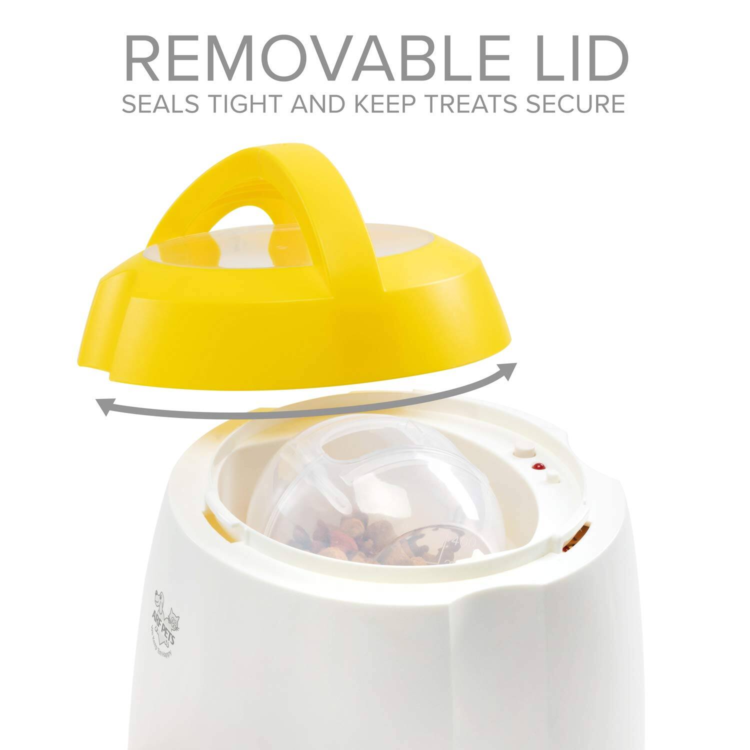 REMOVABLE LID SEALS TIGHT AND KEEP TREATS SECURE