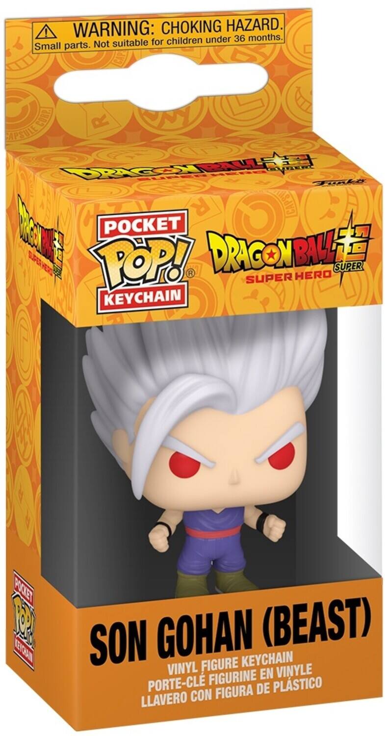 WARNING: CHOKING HAZARD. Small parts. Not suitable for children under 36 months. POCKET POP! DRAGON BALL SUPER HERO KEYCHAIN SON GOHAN (BEAST) VINYL FIGURE VINYLE FIGURINE EN PORTE-CLE FIGURA DE PLSTICO LLAVERO CON