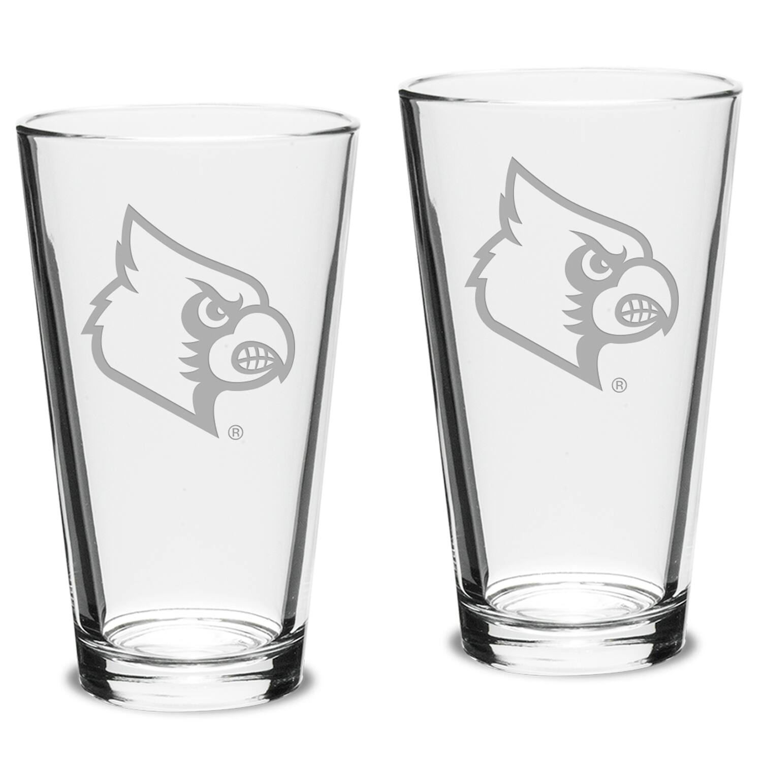 Front. Jardine - Louisville Cardinals 2-Piece 16oz. Classic Pub Glass Set - Multicolor.