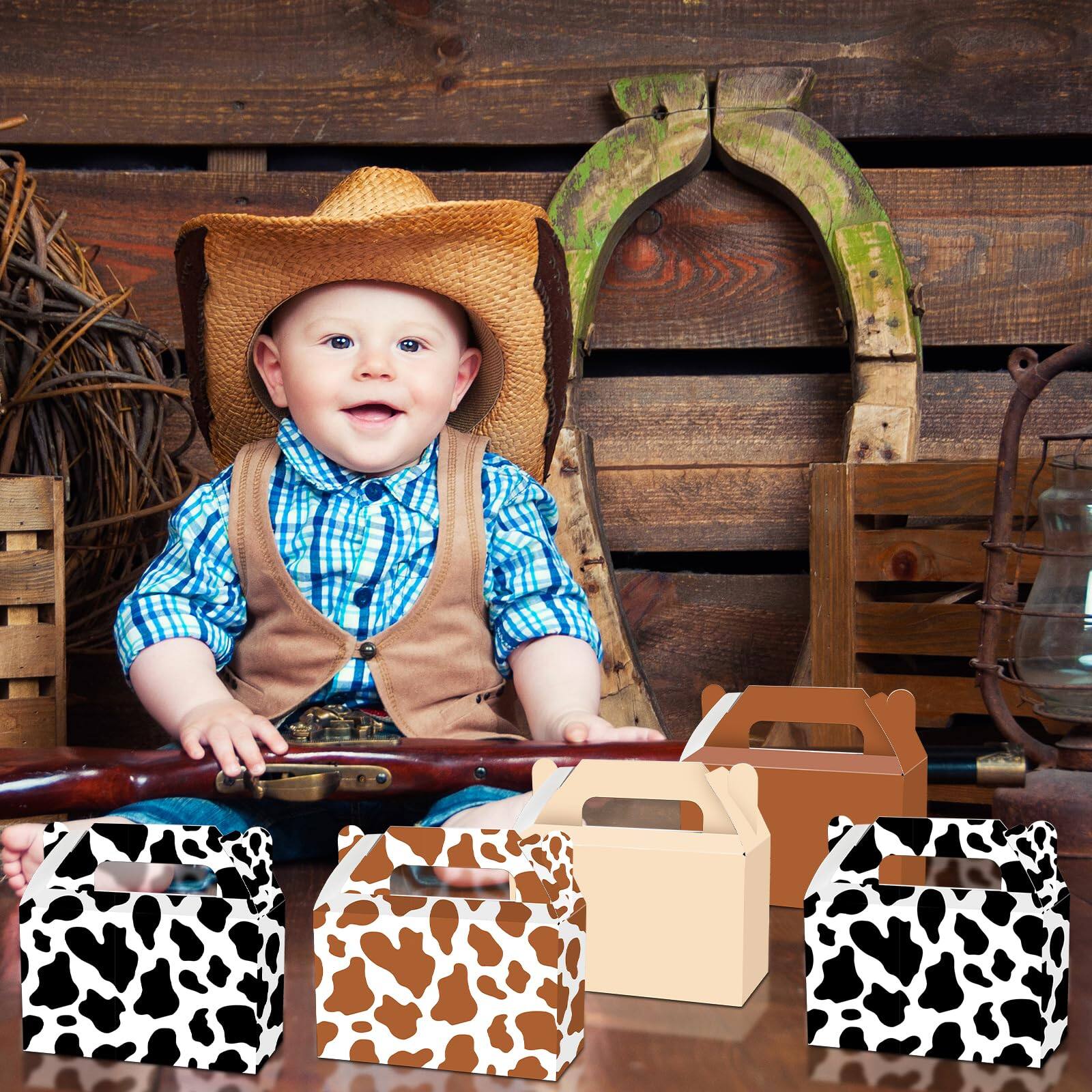 Alt View 6. Paradigms Interiors - Western Cowboy Boxes Theme Birthday Party Supplies Cow Print Candy Goodie Box Brown Cowgirl Favor Gift For ... - 12.