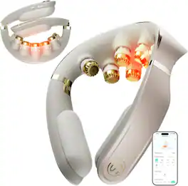 SKG - G7 Pro Fold 3.0 Neck Massager for Pain Relief Deep Tissue Vibration Cordless Travel Massager - Golden