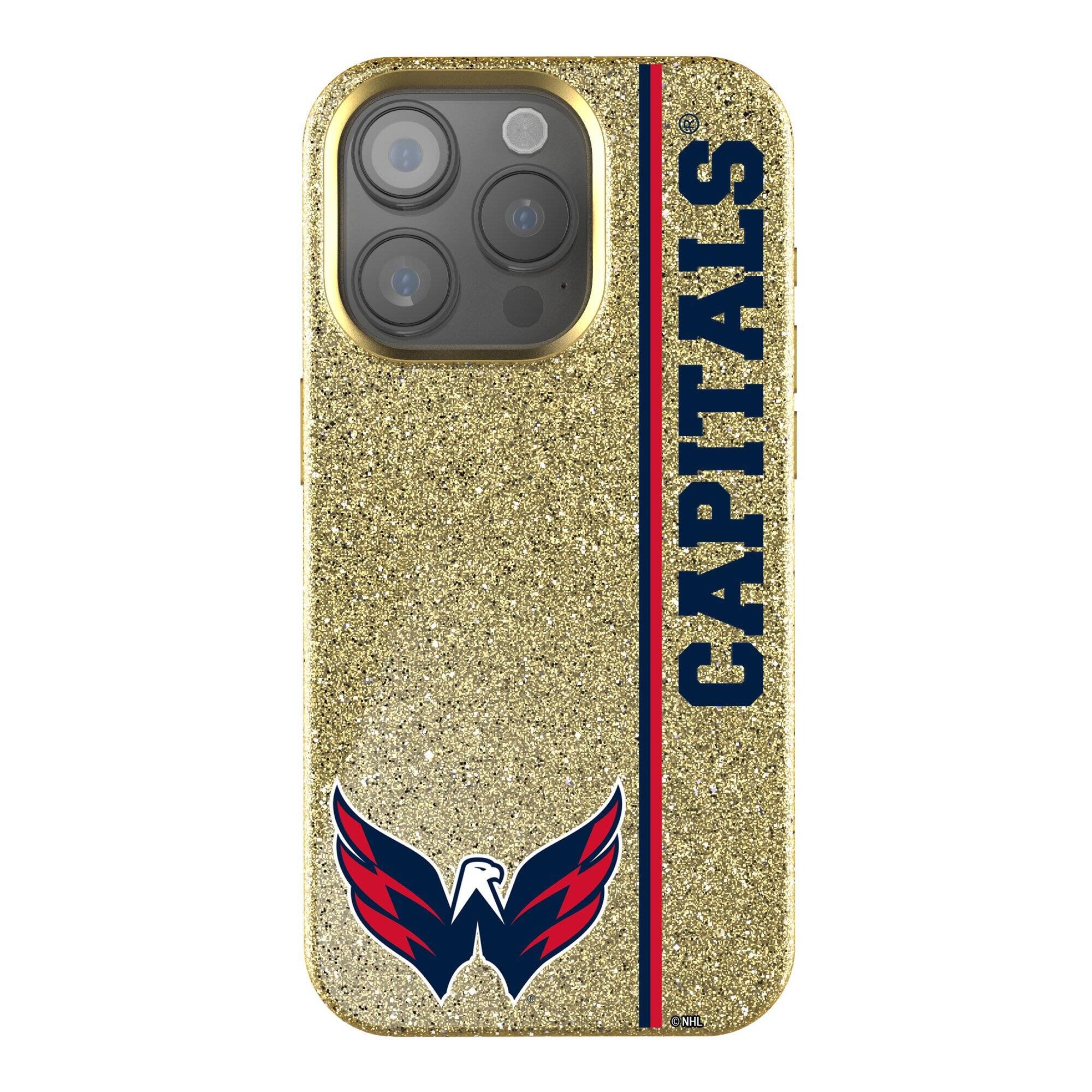 Keyscaper - NHL - Washington Capitals Sidebar Bling iPhone Case - 15 - Gold