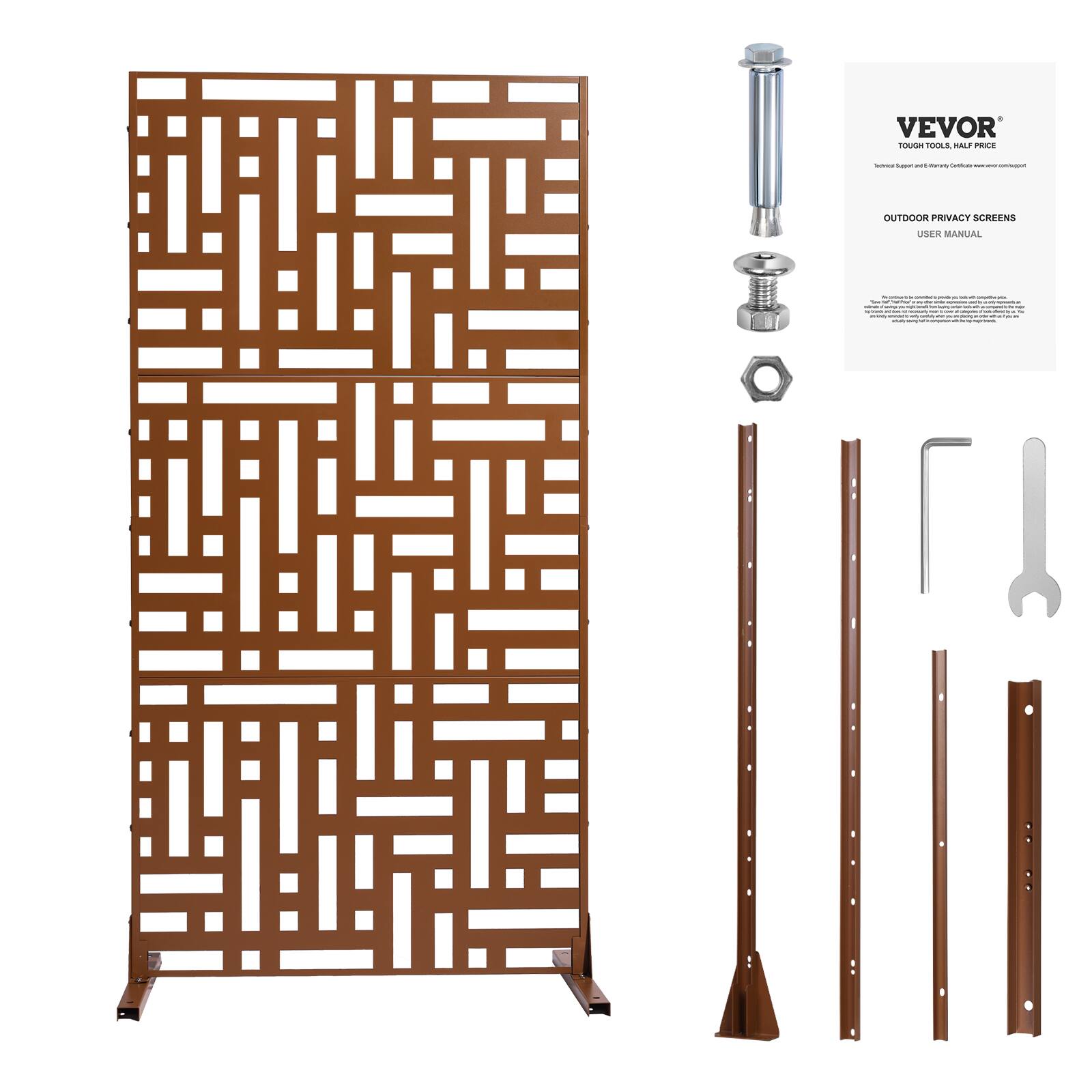 VEVOR  
TOUGH TOOLS, HALF PRICE  

OUTDOOR PRIVACY SCREENS  
USER MANUAL  

VEVOR  
TOUGH TOOLS, HALF PRICE  
Technical Support and Efficiency Certificate: www.vevor.com/support