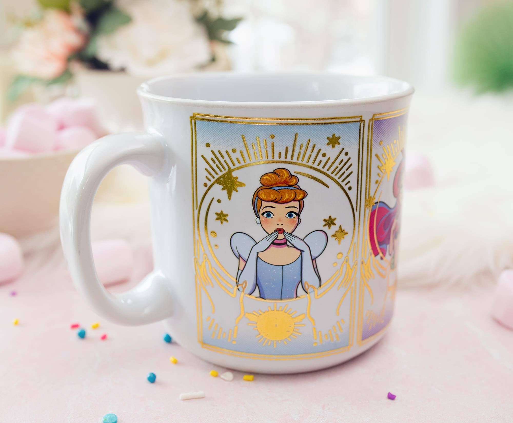 Alt View 3. Silver Buffalo - Disney Princess "I Make My Own Magic" Foil Ceramic Mug | Holds 20 Ounces - White.