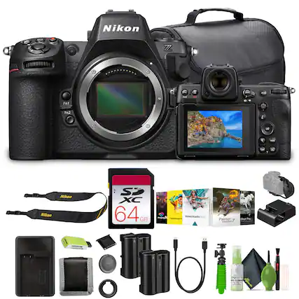 Nikon Z7
- 64 GB SDXC card
- Nikon battery
- Nikon charger
- USB cable
- Cleaning kit
- Lens cap
- Camera bag
- PaintShop Pro
- VideoStudio 2020
- Painter Essentials 7
- Shot Pro
- Lens hood
- Camera strap