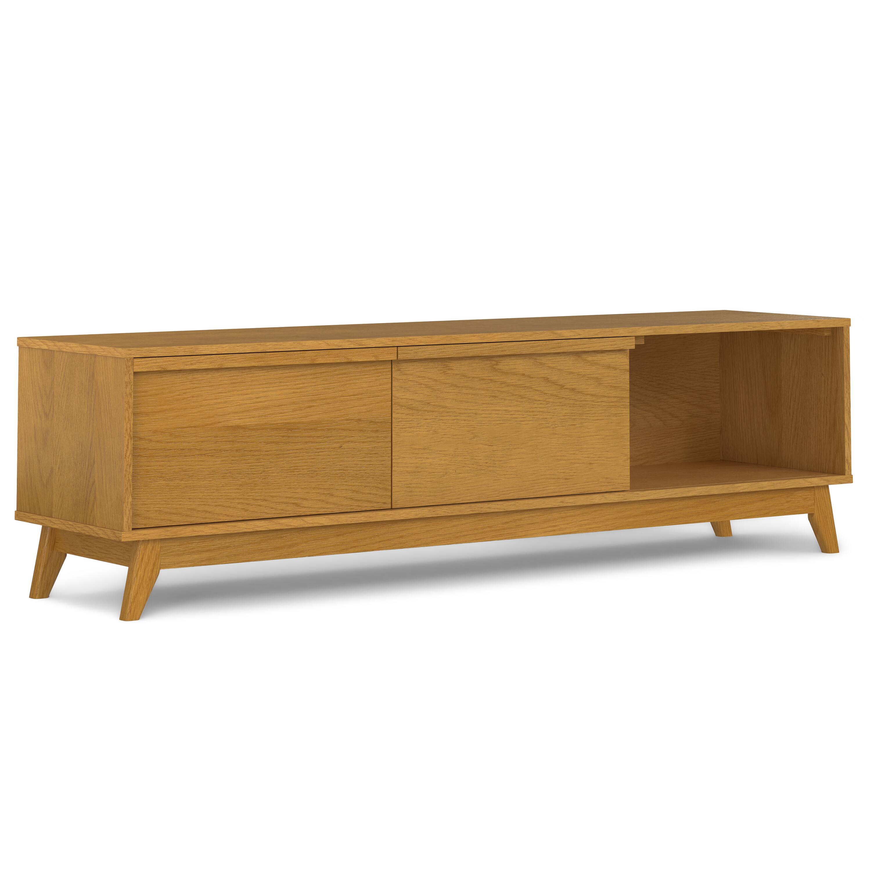 Back. Simpli Home - Lennon Mid Century Modern TV Media Stand - Oak Veneer.