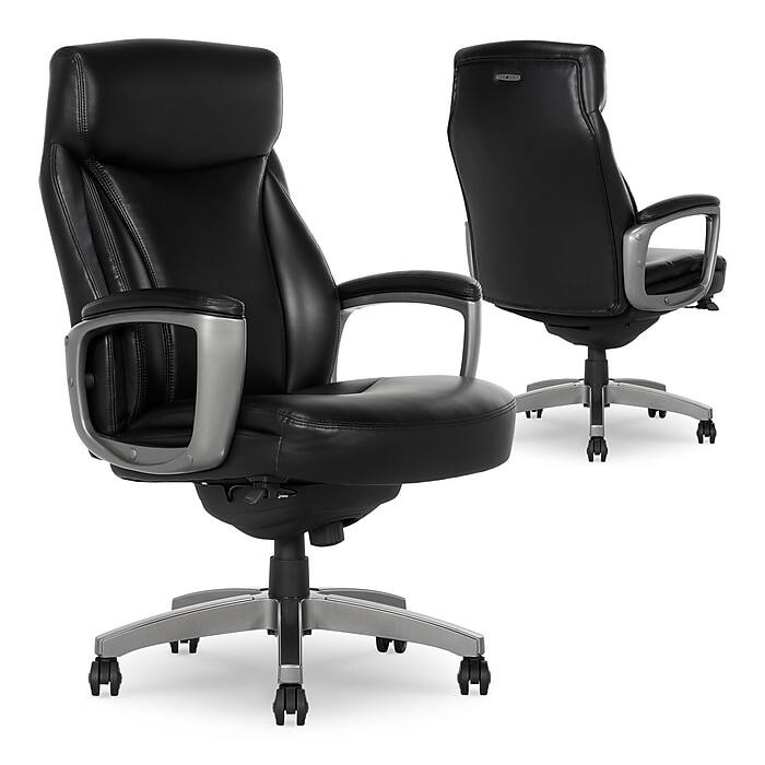 Alt View 7. La-Z-Boy - La-Z-Boy Arcadian Ergonomic Bonded Leather Swivel Executive Chair, Black (60009) - Black.